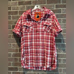 Rolling Paper Red Plaid Button Up Shirt Size XXXL (see measurements )